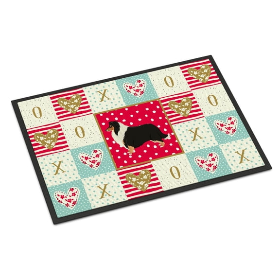 Carolines Treasures CK5922JMAT Collie Love Door Mat Indoor Rug or Outdoor Welcome Mat 24x36 Doormat 36"L x 24"W