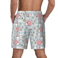 thumbnail image 3 of Kdxio Cute Rabbit And Heart Print Men's Swim Trunks with Compression Liner 7 Inch Inseam Quick Dry Swim Shorts, 3 of 7
