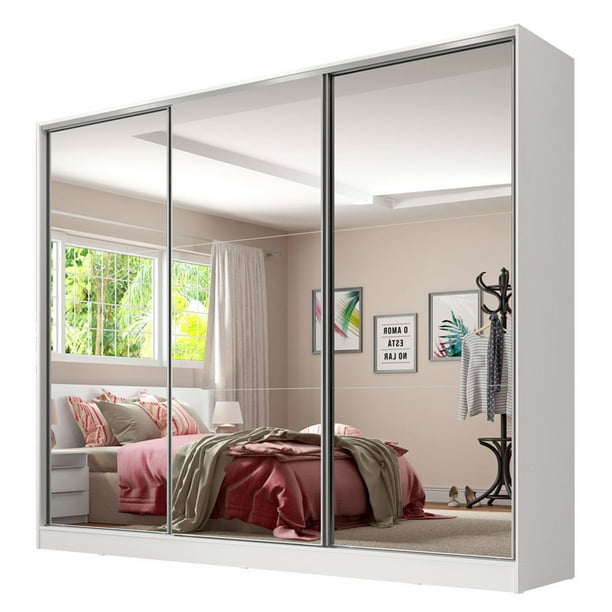Ropero Closet Madesa Royale 3 Puertas Con Espejos Blanco 3