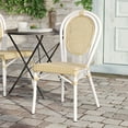thumbnail image 3 of Flash Furniture Cannes Indoor/Outdoor French Bistro Stacking Chair Natural/White (SDA642111NW), 3 of 14