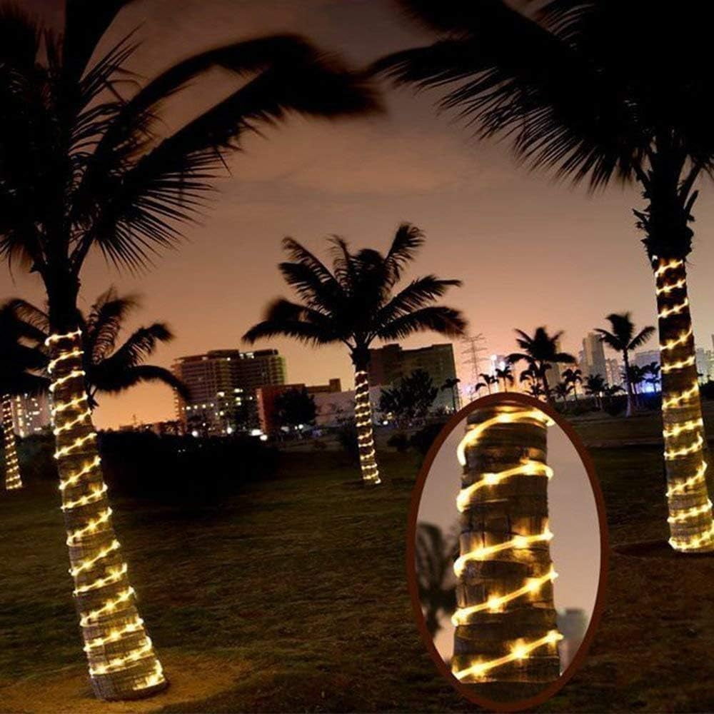 Plug in Rope Lights, 220V 100 LEDs 40ft Waterproof Outdoor String Lights, Warm White Steady Light Copper Wire for Garden, Fence, Party, Wedding Decoration