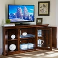 thumbnail image 4 of Leaded Glass TV Corner Console in Burnished Oak, 50-Inch, 4 of 16