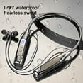 thumbnail image 4 of PATLOLLAV Neckband Bluetooth Headphones, 2000mHa Retractable Earbuds Wireless Bluetooth Headset with Microphone, IPX5 Sweatproof ， Stereo Noise Cancelling Earphones for Workout Sports, 4 of 5