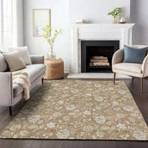 Addison Rugs Mayfield Washable Transitional Floral Copper Rectangle Rug, 8' x 10'