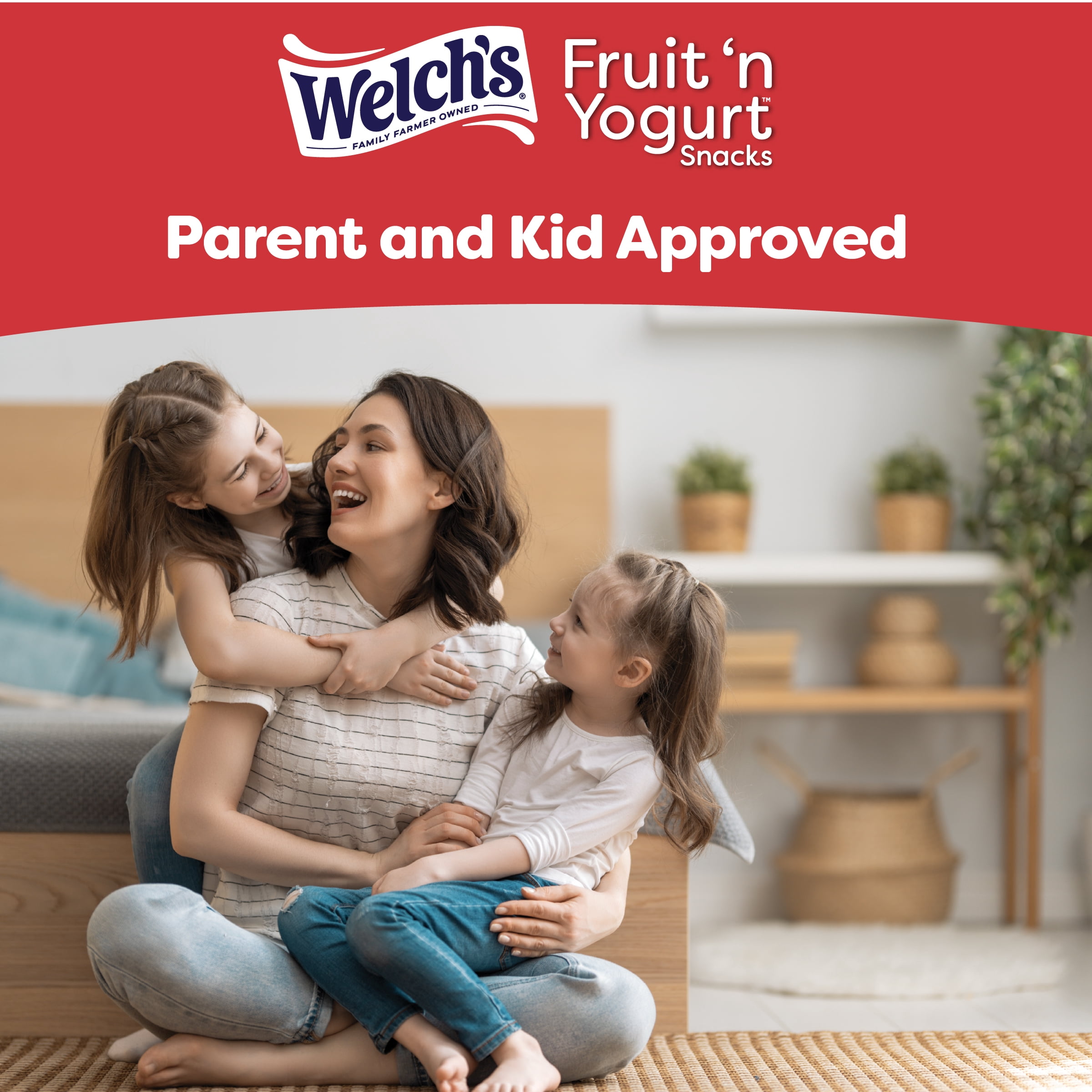 (3 pack) Welch's Fruit 'N Yogurt Snacks, Strawberry, Soft Kids Snacks, 0.7 oz, 20 Count