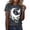 Dark Gray, variant on Women's T-Shirts Moon Print Round Neck Short Sleeve Sporty Casual Top for Everyday Wear