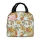 thumbnail image 1 of Fotbe Ducks and Flowers Bolsa Térmica con Estampado y Forro de Aluminio Grueso Bolsa de Almuerzo con Bolsillo Frontal para Hombres y Mujeres, Ideal para Trabajo, Escuela, 1 of 8