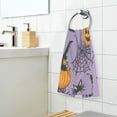thumbnail image 3 of Yayeee 2 Pack Hand Towels for Bathroom 100% Cotton 16" x 28" Kitchen Towel, Halloween Pumpkin, 3 of 7