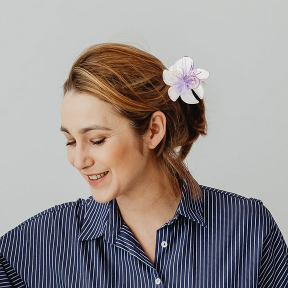 FRCOLOR Hawaii Plumeria Hair Claw Clips for Women Strong Hold Plastic Resin 4pcs Assorted Color