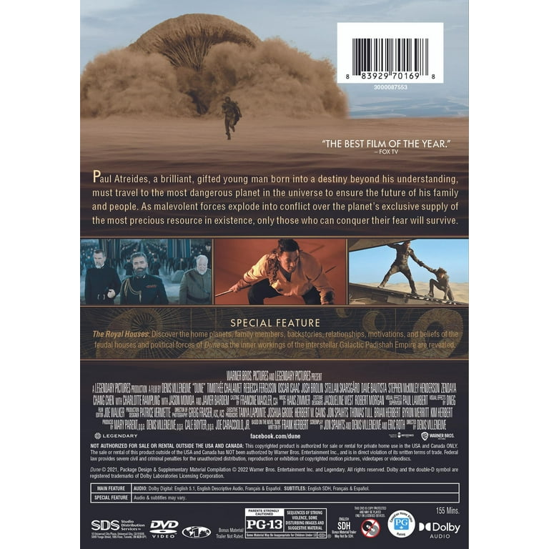 SDS, Dune DVD and Digital, 2021, Action Adventure Drama - Walmart.com