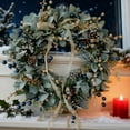 thumbnail image 4 of 15.75"Christmas Wreath Blue Gum Wreath With Berries And For Festive Holiday Front Door And Seasonal Wall Hanging, 4 of 5