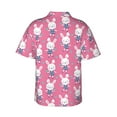 thumbnail image 3 of Haiem Rabbit Holding Flowers Printed Hawaiian Shirt for Men - Men’s Casual Beach Summer Shirts - Stretch Fabric with Modern Fit-Large, 3 of 9