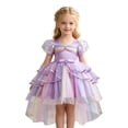thumbnail image 3 of FYDUU Girls Puffy Pageant Rainbow Tulle Princess Dresses Tiered Birthday Party Tutu Gown With Long Train Formal Performances Dresses 9-10 Years, 3 of 7