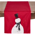 thumbnail image 1 of Saro Lifestyle 4844.R1670B 16 x 70 in. Chemin de Table de Noël Rectangle avec la Conception de Fin Bonhomme de Neige - Rouge & 44; Ensemble de 4, 1 of 1