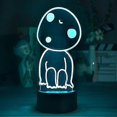 thumbnail image 3 of Figura de anime de la princesa Mononoke Hime, Kodama, lámparas 3D, luces de noche de neón LED, regalos encantadores, decoración de escritorio de mesita de noche para dormitorio RGB, 3 of 5