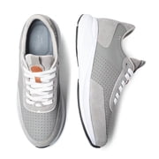 CMR CHAMARIPA Mens Elevator Sneakers - Stylish Height Increasing Shoes - Gray Suede Leather Sneakers 8 CM / 3.15 Inches
