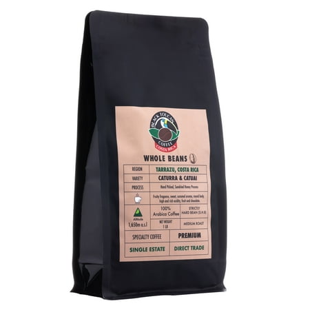 Black Toucan Coffee Costa Rica Tarrazu Honey 1 lb, Medium Roast, Caffeinated