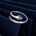 thumbnail image 4 of Anillo de abrazo de plata de ley ajustable, chapado en anillo de abrazo para parejas, anillos de abrazo para mujeres y hombres, anillos de boda, anillos envolventes, anillos de mano, joyería para adolescentes y niñas JM, 4 of 5
