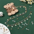 thumbnail image 4 of 1 Set Brass Butterfly & Rhinestone Diamond Charms Bracelet Bib Necklace DIY Making Kit Jewelry Set Making Light Gold 3~53x0.4~7mm, 4 of 7