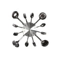 thumbnail image 2 of Xingzhi Kitchen Wall Clock Removable Spoon Fork Clocks Mirror Hanging Ornament Mute Movement Quartz Home Decor Silver, 2 of 6
