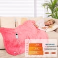 thumbnail image 3 of PMONPA Heated Blanket for Adult, Soft Faux Fur & Sherpa Electric Blanket, Fast-Heating with 10 Heating Levels & 5 Options Auto off, 51"x 61", Pink, 3 of 7