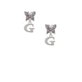 thumbnail image 2 of Delight Jewelry Silvertone Large Initial - G - Silvertone Antiqued Butterfly Post Earrings, 2 of 4