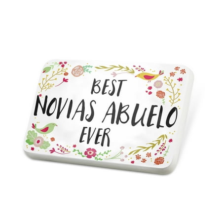 Porcelein Pin Happy Floral Border Novias abuelo Lapel Badge – NEONBLOND