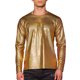 thumbnail image 1 of Camiseta metálica INSPIRE CHIC de cuello redondo para hombre, de manga larga, para fiestas y clubes, camisetas brillantes XL doradas, 1 of 5