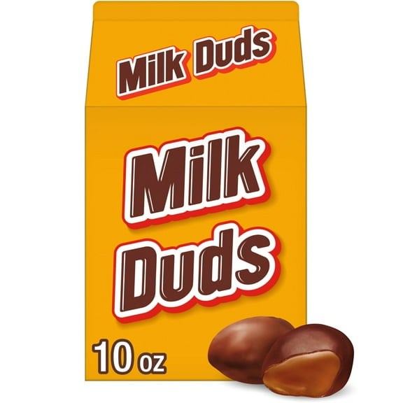 Pack of 3 MILK DUDS Chocolate and Caramel Candy Box, 1 box, 10 oz (packaging may vary)