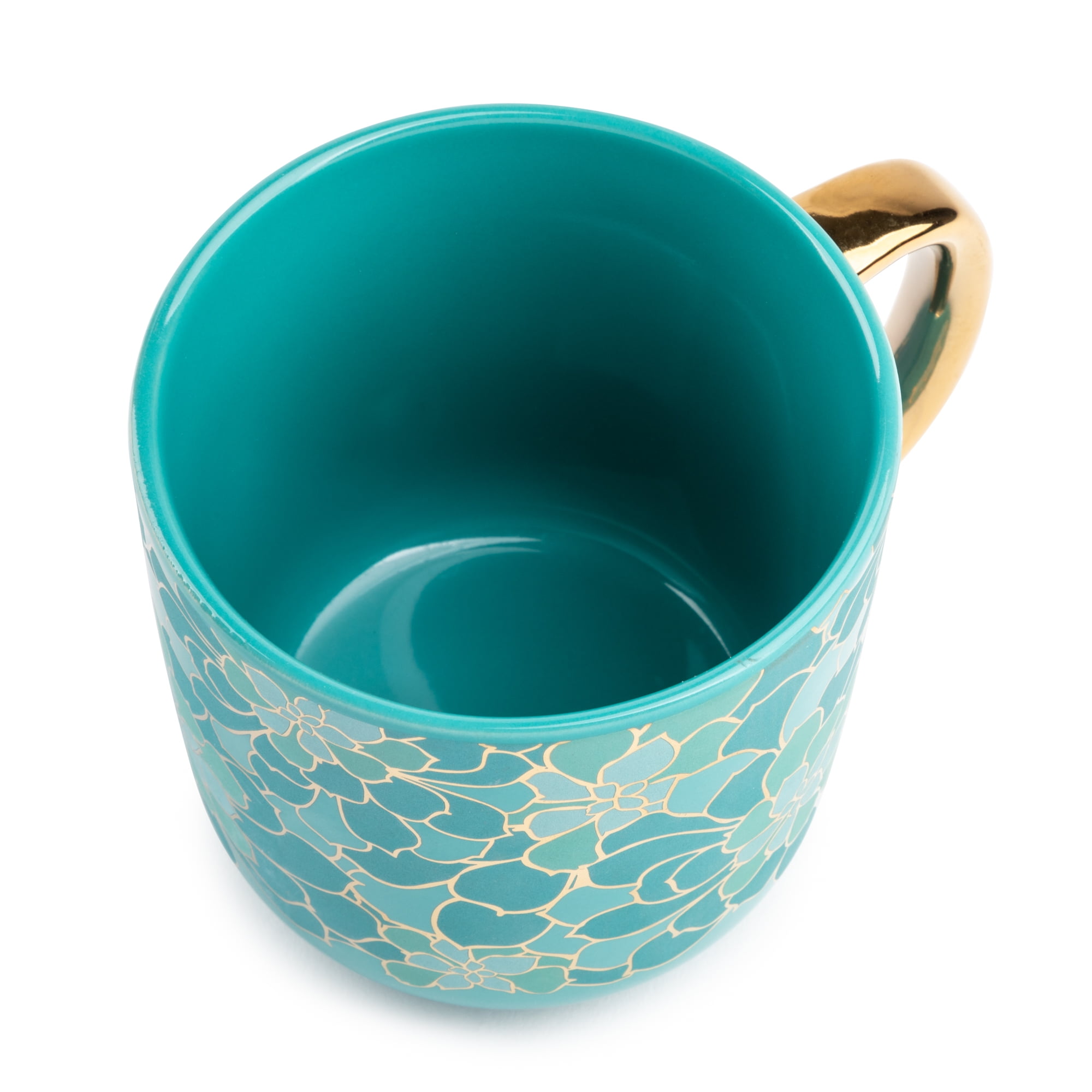 Teal coffee mug aesthetic, turquoise