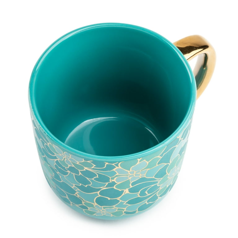 12 oz teal stoneware coffee mug Greenwich Glaze Blue Mug 12oz – Elegant Ceramic Mug – MrPRICE.online main image 0