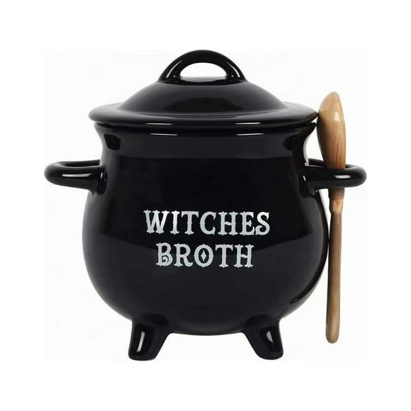 Sugar Bowl with Lid,Cup of Soup Soup Bowl Crucible Witch Potion Witch Cup Pot Pot Sugar Pot Witch Pot Sugar Bowl with Lid and Spoon,Soup Bowls with Lids,Soup Pot with Lid