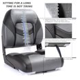 thumbnail image 3 of NORTHCAPTAIN Marine Low Back Folding Boat Seat,Stainless Steel Screws Included,Charcoal/Black, 2 Seats, 3 of 6