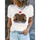 thumbnail image 1 of Camisetas para mujer Verano manga corta Tops para DeportesWomen's Adorable Hedgehog Heart Graphic Tee - Casual & Sporty Round Neck Short Sleeve, Comfortable Polyester Blend Summer Top, Machine Washa, 1 of 6