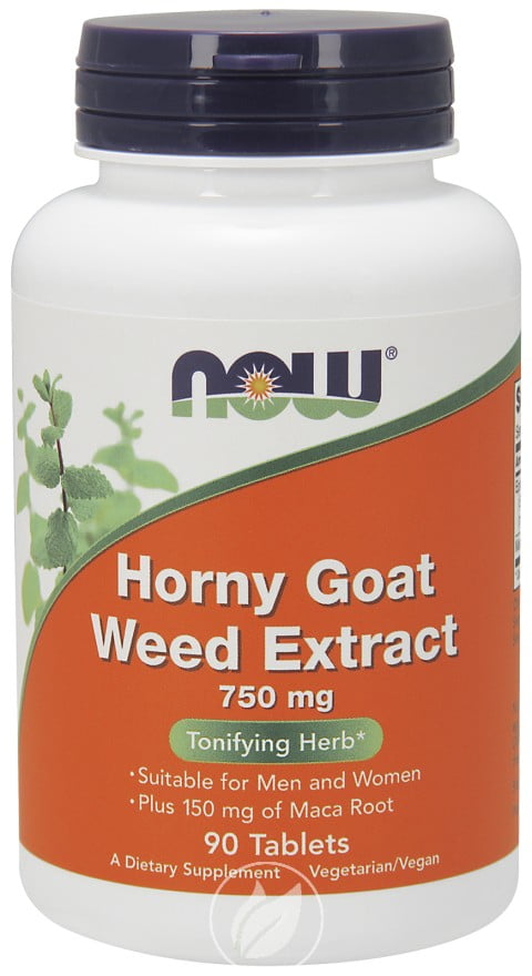 Now Foods Horny Goat Weed Extract 750 Mg 90 Tablets , Pack of 2
