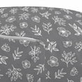 thumbnail image 2 of Floral Pouf Cover with Zipper, Different Types of Hand Drawn Little Flower and Leaf Plants Elements Composition, Soft Decorative Fabric Unstuffed Case, 30" W X 17.3" L, Grey and White, by Ambesonne, 2 of 3