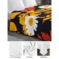 thumbnail image 6 of Spring Flowers Twim Size Flat Sheet, Wrinkleproof & Fadeproof Cooling Flat Bed Sheet Only, Orange Red White Daisy Flower Floral Breathable Soft Bedding Top Sheets 66 x 96 Inches, 6 of 8