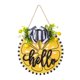 thumbnail image 5 of Flores artificiales, corona de , lazo para puerta delantera, señal de bienvenida decorativa, corona Floral para pared, oficina, jardín, chimenea, 5 of 9