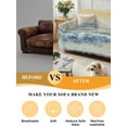 thumbnail image 5 of Yellow Blue Ombre Sofa Covers for 2-3 Cushion Couch L-Shaped Sectional, Abstract Modern Art Fluid Striped Washable Sofa Covers Slipcover for Living Room Furniture, Couch Cover Blanket 71"x134", 5 of 9
