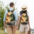 thumbnail image 4 of Rateoe Castle Red Green Sky Dragon Pattern Durable Canvas Backpack for Men & Women – Stylish & Lightweight – Adjustable Straps, Multiple Pockets – Fits 15-17 Inch LaptopsSmall, 4 of 5