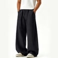 thumbnail image 5 of WRKEKC Joggers for Men Solid Drawstring Elastic Waist Curved Leg Pocket Trousers Loose Casual Sport Summer Breathable Lightweight, 5 of 6