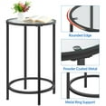 thumbnail image 6 of Alden Design Round Metal End Table with Glass Top for Livingroom, Black, 6 of 7