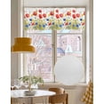 thumbnail image 4 of Watercolor Flower Kitchen Valances for Windows Farmhouse Linen Window Valance Curtain for Living Room Window Treatment Patriotic Red Blue Poppy Floral Valance Rod Pocket Topper Drape, 54 x 18 Inch, 4 of 6