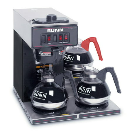 BUNN VP17-3 SS Pourover Commercial Coffee Brewer with Three Lower Warmers - Stainless