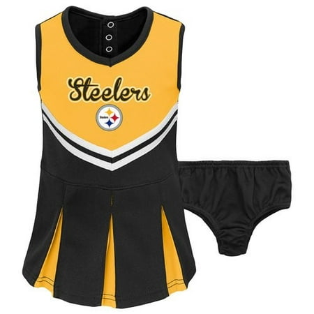 Toddler Gold/Black Pittsburgh Steelers Cheerleader Dress & Bloomers Set