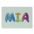 thumbnail image 1 of Mia Cutting Board, Female Name Design with Origins Colorful Balloon Letters Pattern, Decorative Tempered Glass Cutting and Serving Board, Small Size, Multicolor, by Ambesonne, 1 of 1