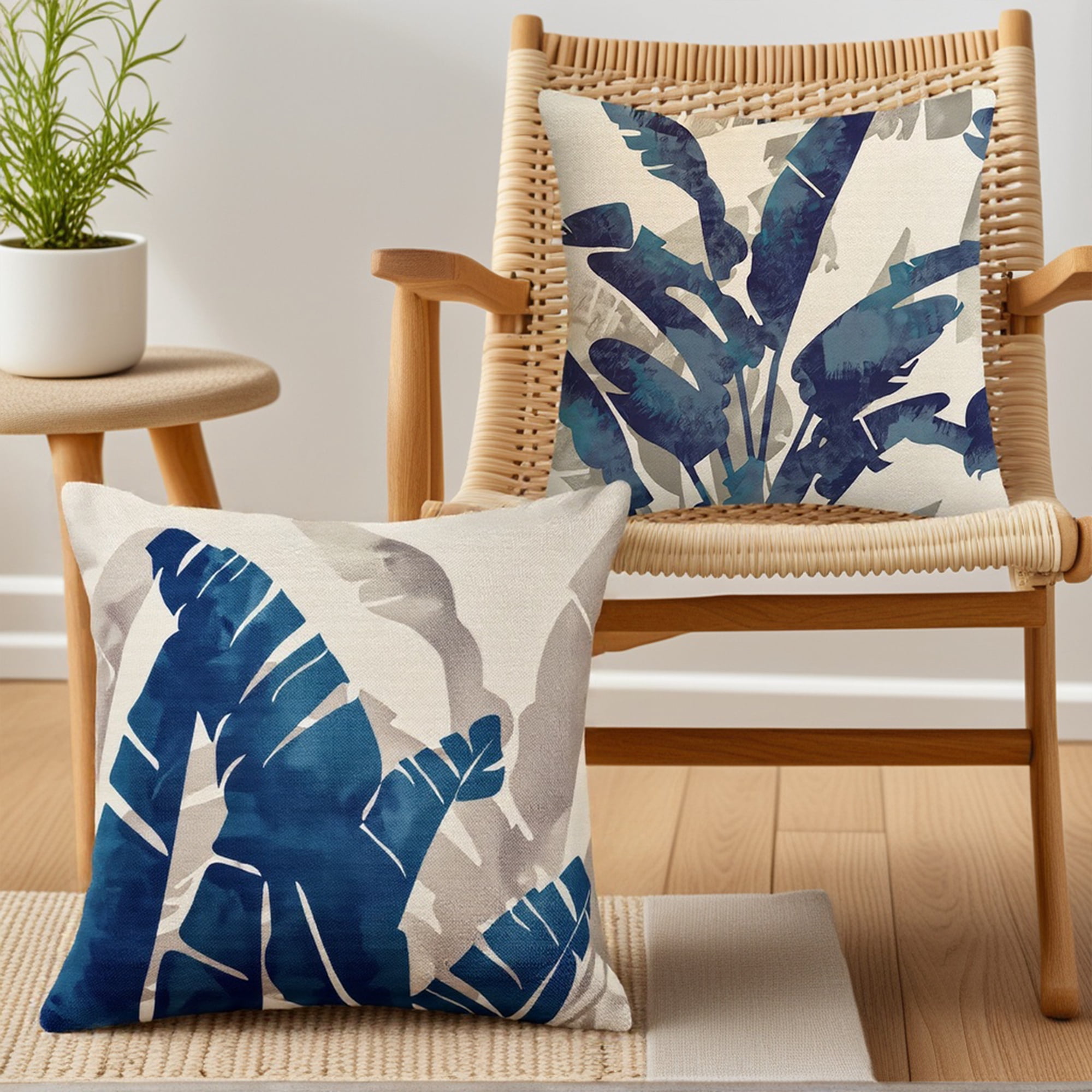 Unique Bargains Decorative Throw Pillow Covers Set of 2 Leaf Pattern 1