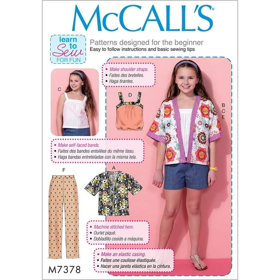 Girls'/Girls' Plus Kimono-Style Jackets, Tops, Shorts and Pants, 10-1/2, 12-1/2, 14-1/2 and 16-1/2