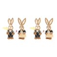thumbnail image 1 of Yuarrent Conejito de paja de Pascua, suministros para fiestas de animales de 35cm para vacaciones, escritorio, interior, verde, rosa Type1, 1 of 1