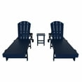 thumbnail image 4 of 3 Piece Laguna Adirondack Poly Reclining Chaise Lounge With Wheels, Navy Blue, 4 of 4